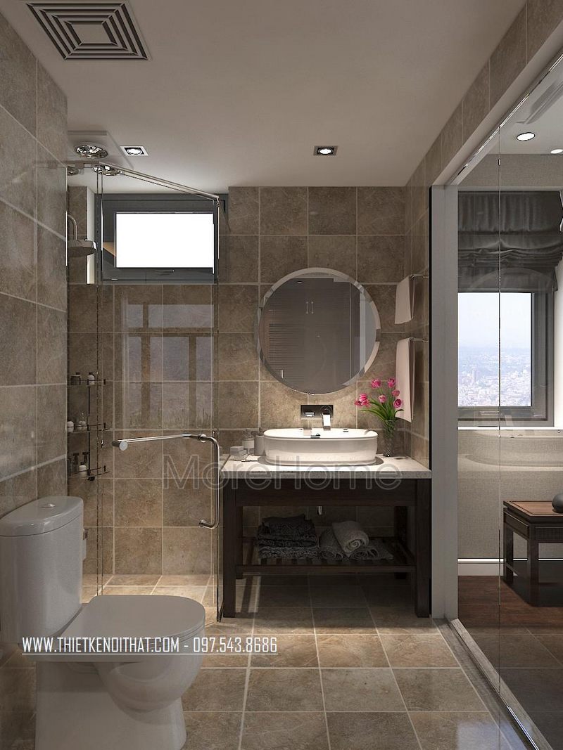 Thiết kế nội thất phòng tắm chung cư Ngoại Giao Đoàn Bắc Từ Liêm Hà Nội